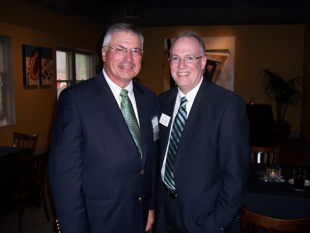 ISBA 3rd Vice President John Thies (right) and DeKalb attorney Charlie Brown