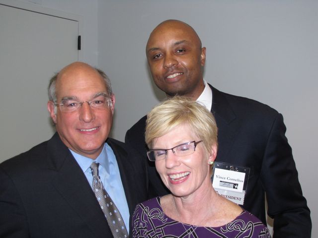 ISBA President-elect Mark Hassakis and his wife Janet receive their charter member plaque from IBF President Vince Cornelius.