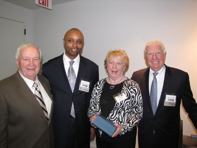 Charter members Thomas Killarney (left) and Eileen Killarney (second from right) with Vince Cornelius and David Sosin
