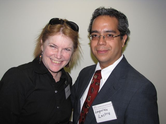 Two guests enjoy the reception