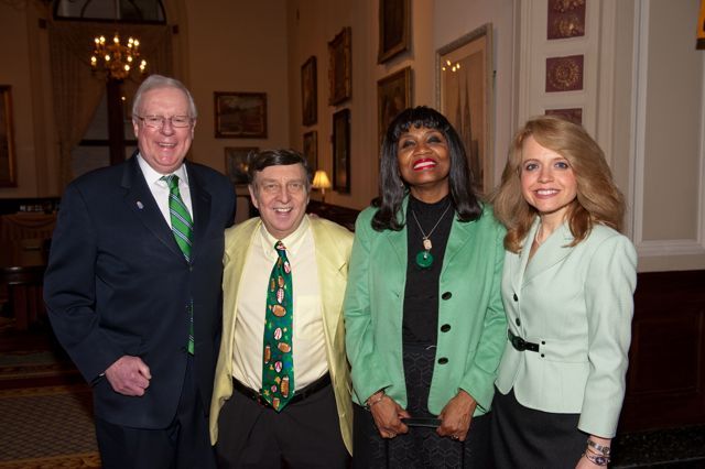 ISBA President John G. O'Brien joins Hon. Martin M. Moltz, Hon. Jacqueline Cox, and Chicago Alumni Chapter Justice Michele M. Jochner.