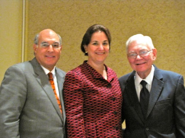 ISBA President Mark Hassakis, CBA President Terri Mascherin and Chief Justice Fitzgerald