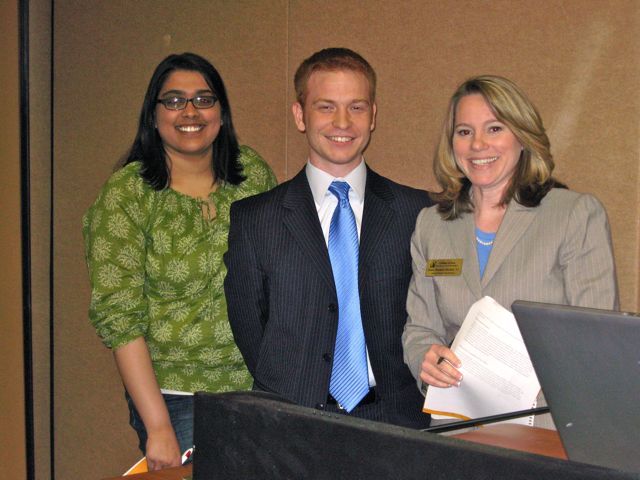 NIU College of Law students who presented at the event: Trisha Chokshi, Zack Hooper and Katie Haskins Becker