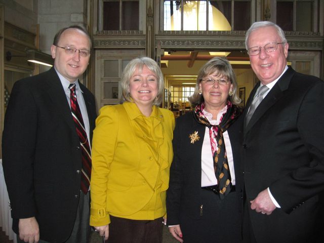 NIU College of Law Director of Career Opportunities and Development Greg Anderson, Women in the Law Committee Member Sandra Crawford, newly-elected 3rd Vice President Paula Holderman and ISBA President John O'Brien