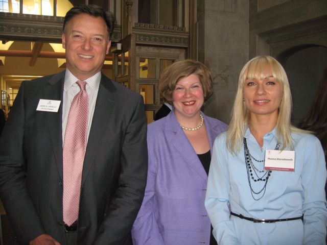 ISBA 2nd Vice President John Locallo, Annemarie Kill and Monica Shereshovech