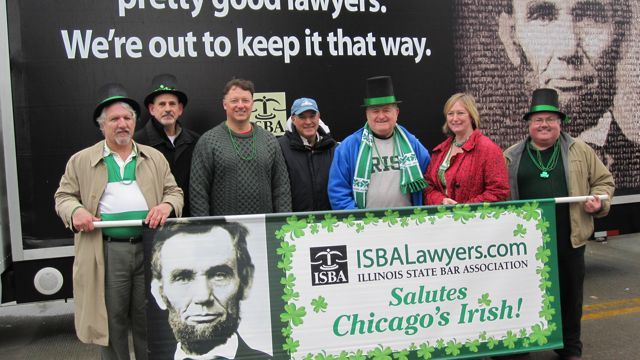 The ISBA's St. Patrick's Day sign and parade billboard