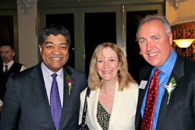 Cook County Chief Judge Timothy Evans (left), ISBA Assembly member Lori Levin and ISBA Board of Governors member Umberto Davi