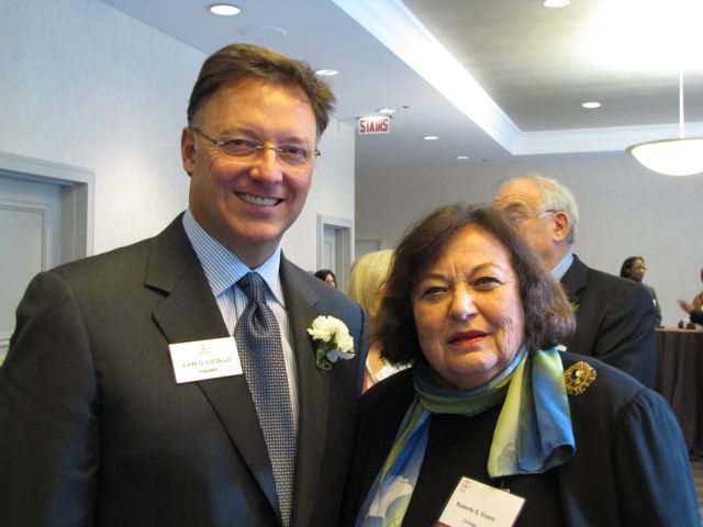 ISBA President John G. Locallo with Distinguished Counsellor Roberta Evans, the class' lone woman