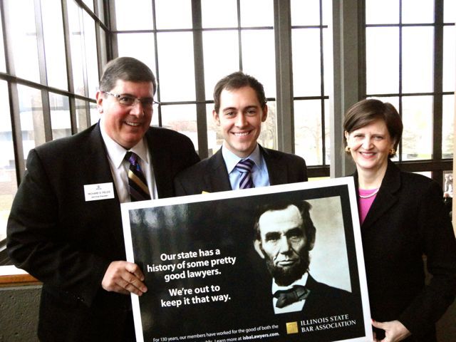 ISBA 3rd Vice President Richard D. Felice with Judge Blanche Fawell and her son, new admittee Dan Fawell