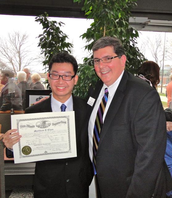 ISBA 3rd Vice President Richard D. Felice and new admittee Matthew Chan