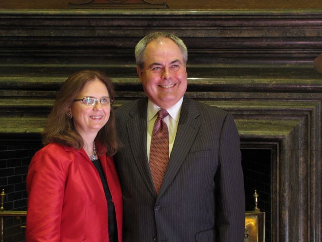 New admittee Norman P. Schroeder with retired judge Joan E. Smuda