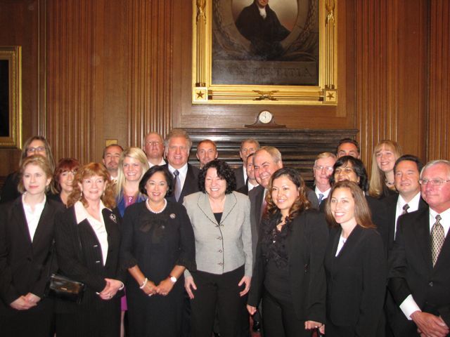 U.S. Supreme Court Justice Sonia Sotomayor (front row, center) with a group of new admittees