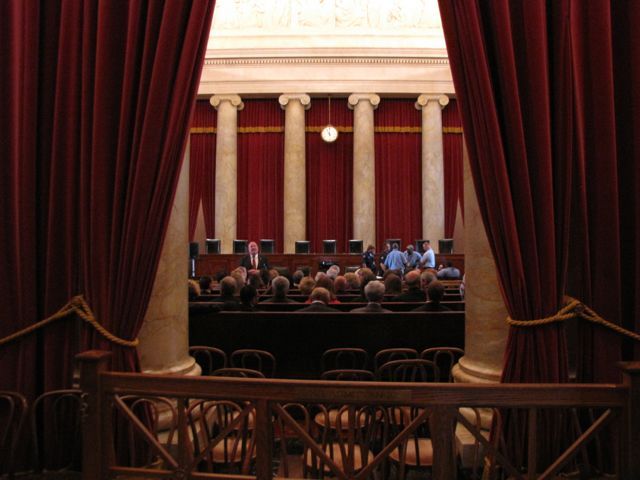 A peak inside the courtroom of the U.S. Supreme Court (no cameras allowed past this point)
