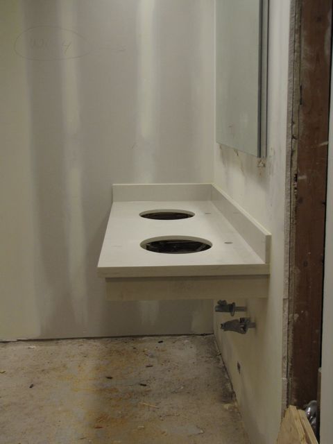 New countertop in the women's restroom