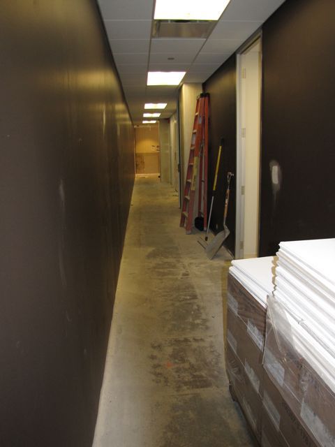 The walls of the hallway on the ISBA side of the floor have been painted.