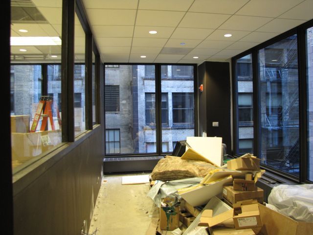 Construction continues on the interior of the CLE studio.