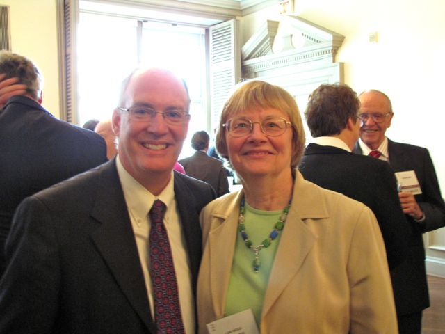ISBA 2nd Vice President John Thies and Lois Wood, Executive Director at Land of Lincoln Legal Assistance Foundation