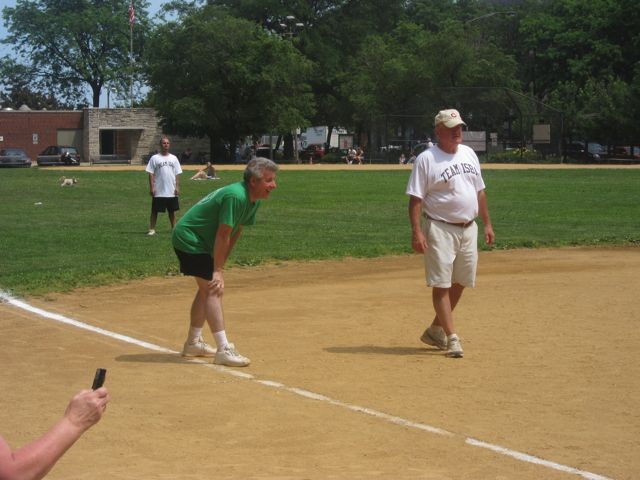 Due to a player shortage on the CBA team, ISBA Board member Carl Draper helped lead the green team to victory