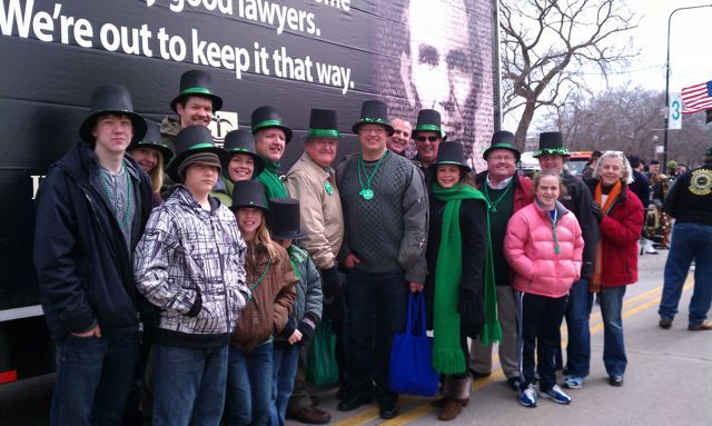 Members and leaders of the Illinois State Bar Association (ISBA), and their families, marched in the St. Patrick
