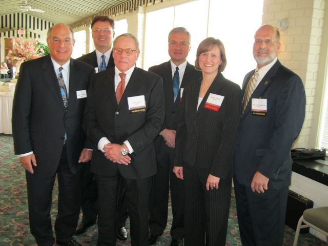 SBA President Mark D. Hassakis and President-elect John G. Locallo, hosted the Quincy Regional meetings along with Jim Palmer and Judge Mark Schuering (ret.). Jeffery E. Tobin (fourth from left) and Jennifer A. Winking spoke on workers comp issues. Tobin is an Arbitrator of the Illinois Workers Compensation Commission, and Winking practices in workers comp in a Quincy firm.