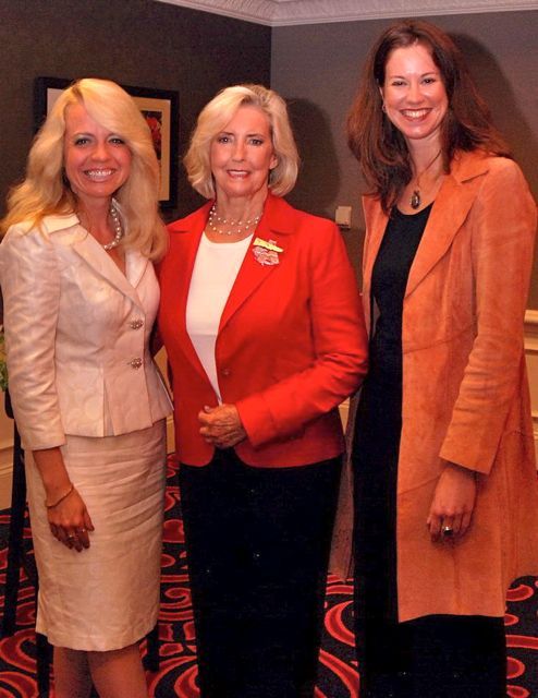 Luncheon Co-Chair Michele M. Jochner, Lilly Ledbetter, Dawn Dalton, Executive Director of the Chicago Metropolitan Battered Women's Network
