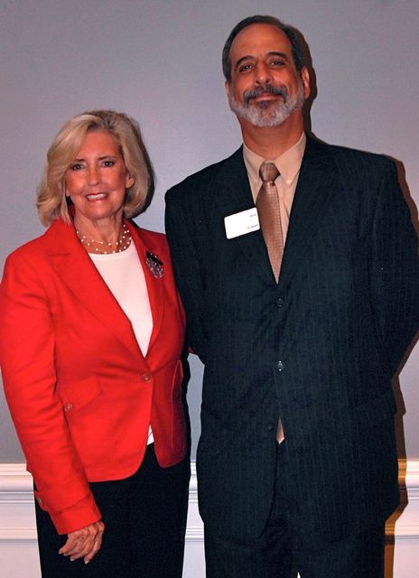 Lilly Ledbetter and Michael Strom, 1st Vice President of the Decalogue Society
