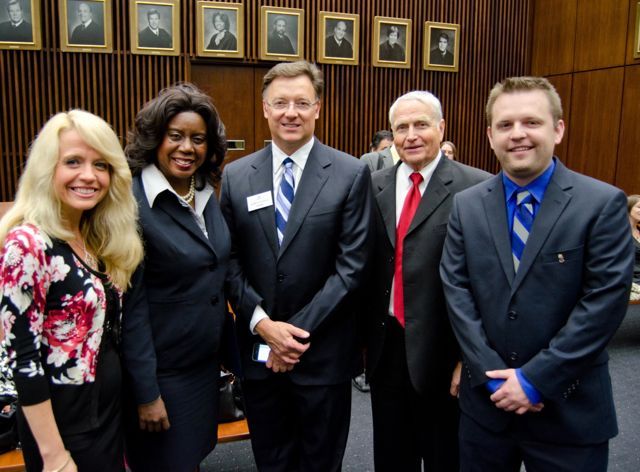 Phi Alpha Delta Assistant District XI Justice and Chair of the Executive Board of the Chicago Alumni Chapter Michele M. Jochner; New Chicago Alumni Chapter Inductee, Clerk of the Circuit Court of Cook County Dorothy Brown; ISBA President John G. Locallo; ISBA Past President Bob Downs; Chicago Alumni Chapter Vice Justice Ryan Schermerhorn
