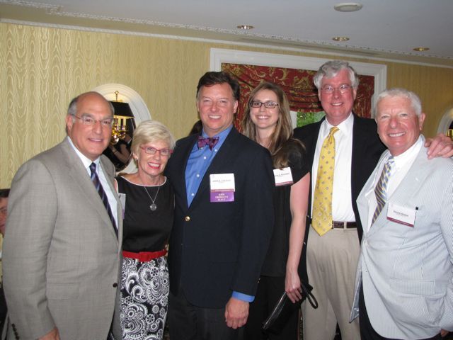 ISBA President Mark D. Hassakis with his wife, Janet Hassakis, ISBA President-elect John G. Locallo, Marron Mahoney, IBF President George Mahoney and IBF Past President David Sosin