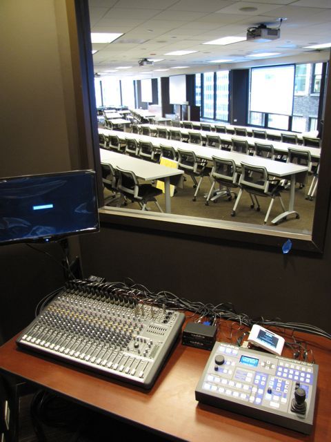 CLE studio looking out to classroom