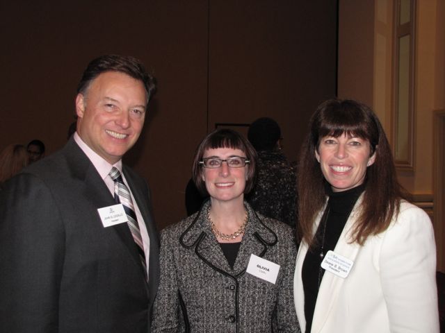 ISBA President John G. Locallo, Chicago Daily Law Bulletin Editor Olivia Clarke and WBAI President Deane B. Brown