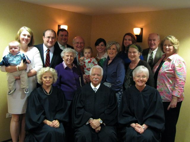 New admittee Edmund Gibbs and family with the Supreme Court Justices