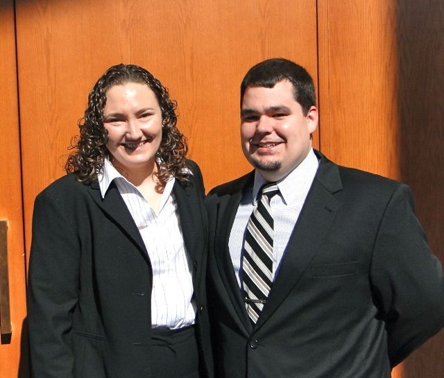 New Admittee William House (right), joined by his friend, attorney Meagan McEwen, both from Elmhurst.