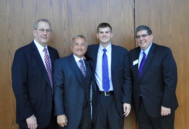 Illinois Board of Admissions to the Bar President Ted Kuzniar,  attorney Rory Weiler of St. Charles with his son, new admittee Tim Weiler, and ISBA 3rd Vice President Richard D. Felice