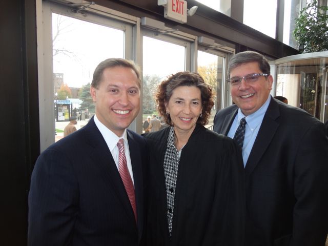 ISBA Secretary John Nisivaco, Appellate Justice Ann Jorgensen and ISBA 2nd Vice President Richard D. Felice

