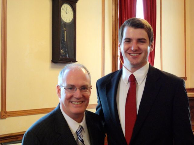 ISBA President-elect John E. Thies and new admittee Grant Gorman