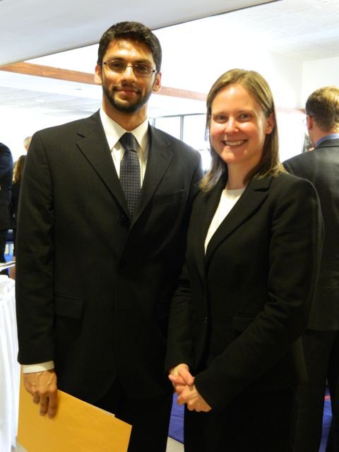 New admittee Mohammed J. Lakhani (Naperville) w/ Pamela E. Hart, Esq (Speaker / Springfield)