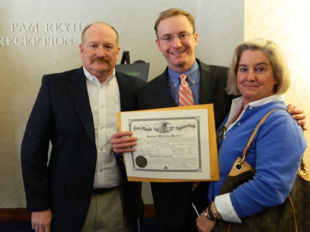 New admittee Robert W. Porter (Bloomington) and family