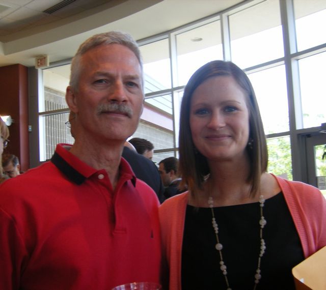 Helping Erica Blume celebrate the day is her dad Kevin.