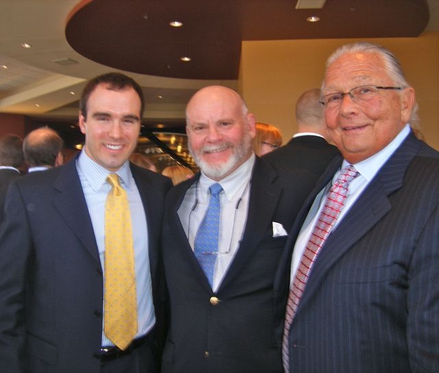 Congratulating new admittee Andrew VonGontard are his uncle Peter and ISBA Past President Jack C. Carey.