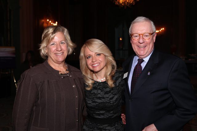 Hon. Naomi Schuster of the Circuit Court of Cook County, honoree Michele Jochner, and ISBA Past President John G. O'Brien.