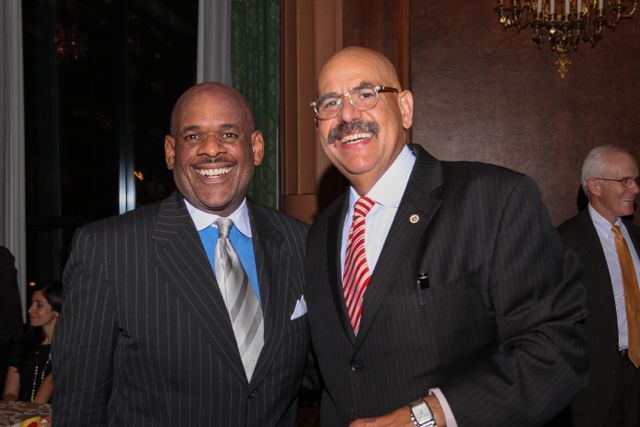 Victor Henderson visits with awardee Hon. William Hooks. 