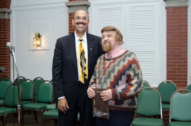 Presentation of the Chapter's Centennial Award by Chapter Justice Pierre Priestley to Past Chapter Justice Gene Edlin.