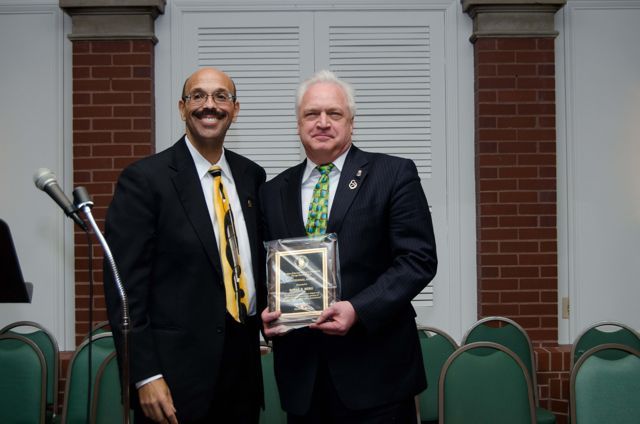 Presentation of the Chapter's Centennial Award to Past Chapter Justice Royal F. Berg by current Chapter Justice Pierre Priestley.