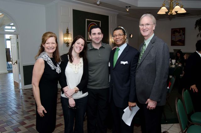 Julie Ann Sebastian, Luncheon Co-Chair; Katie Horan; Professional Irish step dancer Kevin Horan; Justice Nathanial Howse of the Illinois Appellate Court; John K. Norris, Phi Alpha Delta District XI Justice.
