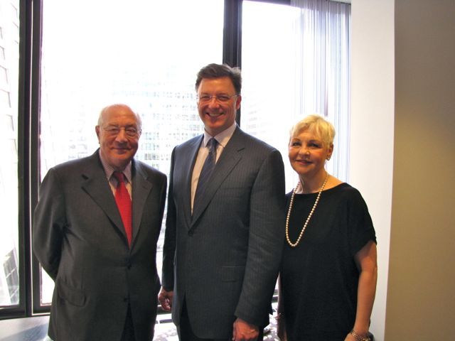 ISBA President John G. Locallo (center) and ISBA Past President Cheryl Niro (right) recently met with Ramon Mullerat, Former President of the Council and Bars and Law Societies of the European Union, at the ISBA's Chicago Regional Office. 