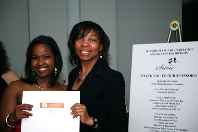 YLD Soiree Co-Chair Kenya Jenkins-Wright and NIU College of Law Director of Alumni Relations Melody Mitchell