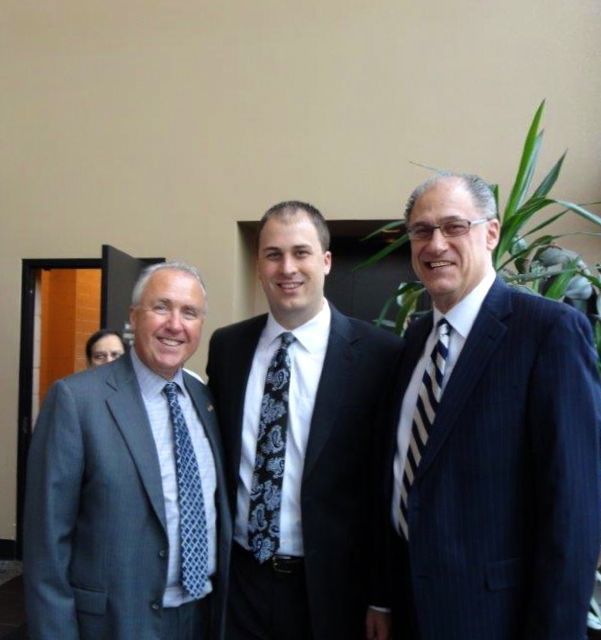 ISBA 3rd Vice President Umberto Davi, new admittee Anthony Parone and his father, ISBA member Louis Parone