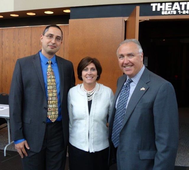 ISBA 3rd Vice President Umberto S. Davi, Illinois Appellate Justice Mary S. Schostok and new admittee Pavel M. Marinov