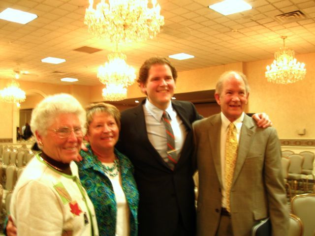 New admittee Matthew Nelson with his parents and grandmother.
