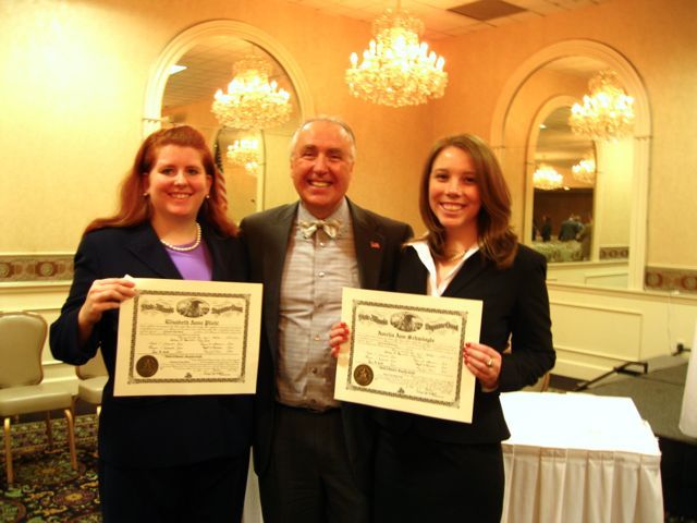New admittee Elizabeth Pfohl, ISBA 2nd Vice President Umberto S. Davi and new admittee Amelia Schwingle